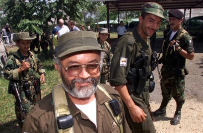 Comandante de las FARC Raúl Reyes, Los Pozos, 14.01.2002. (AP Photo/Scott Dalton)